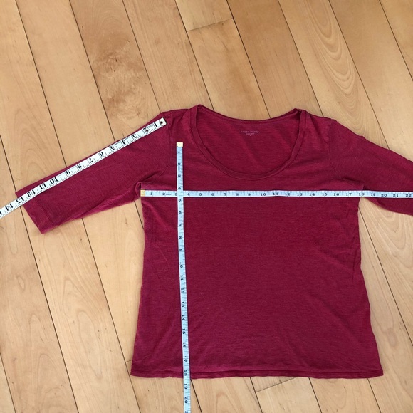 Eileen Fisher Red Silk Scoop Neck Top Size Small - Picture 7 of 7